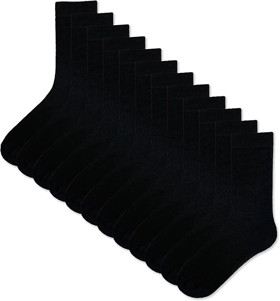 The Essentials Wardrobe Ladies Socks 12 Pack Cotton Blend Black Ankle Socks Comfortable Ribbed Top Socks Formal Casual Wear Soft Breathable Elastane Stretch socks Size 4-8