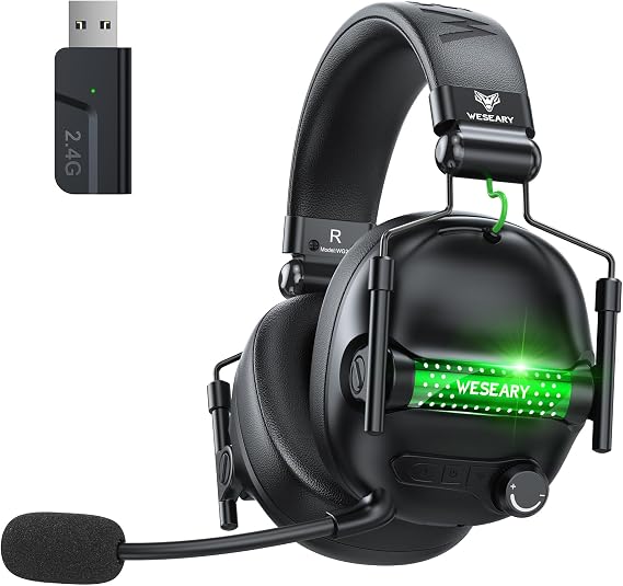 WESEARY Wireless Gaming Headset with Microphone for PS5 PS4 PC Switch