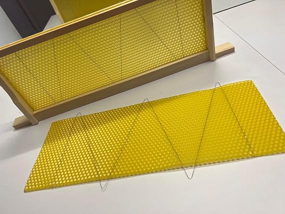 bee hive frames and wax foundations 10x Wired Wax Foundation Sheets and Frames, 100% Beewax Beekeeping national bee hive super brood frames wired wax foundation sheets