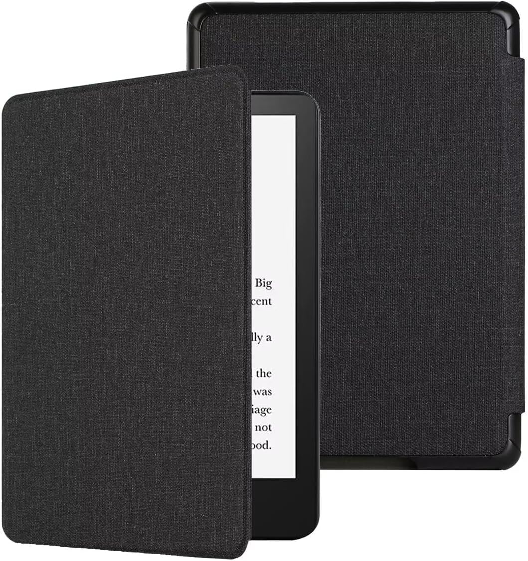 Compatible with 6" Kindle Paperwhite Case (5th/6th/7th Generation, 2012-2016), Slim Hard Plastic Protective Cover with Smart Auto Wake/Sleep for Old 6 inch Kindle Paperwhite E-Reader, Black