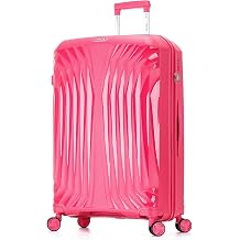 DK Luggage 28" Large Hard Shell Polypropylene PP Suitcase 4 Wheel Spinner Luggage (Pink ST81, Large)