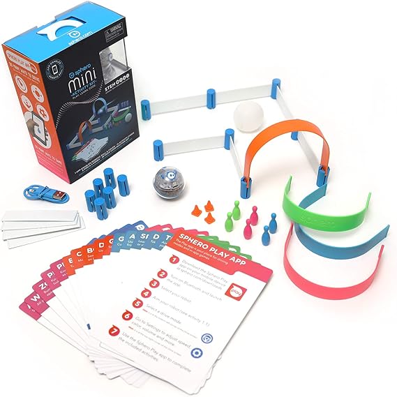 Sphero Mini Activity Kit – App-Enabled Coding Robot for Kids 8+ – Learn Coding & AI Literacy with Blocks, JavaScript, Python – Construction Set & Activity Cards – STEM Educational Toy