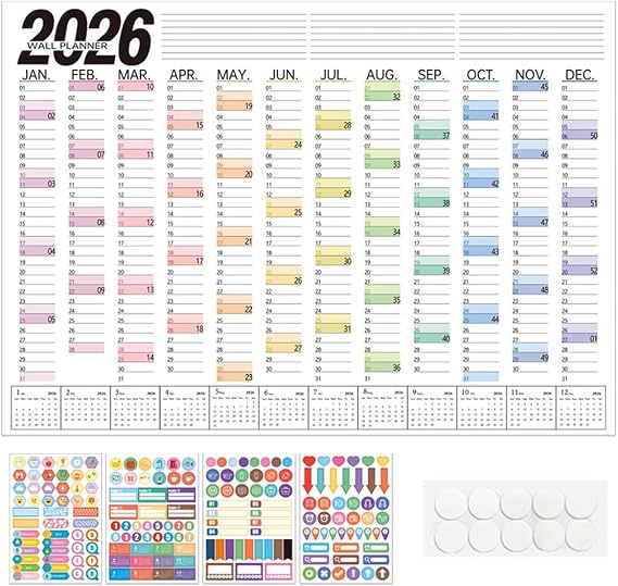 Wall Calendar Planner 2026 Large Monthly Yearly Family Organizer Schedule