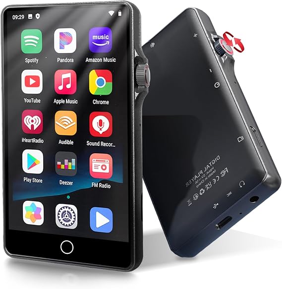 80 GB MP3 Player Spotify MP3 Player Bluetooth and WiFi Android MP3 Player with Spotify Pandora Amazon Music Deezer Audible Compatible 4.02 Inch Touchscreen MP3 Player with Speaker