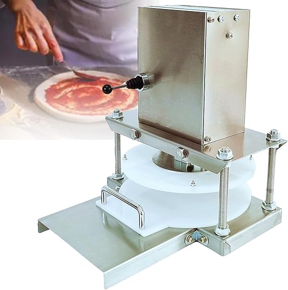 Electric Pizza Dough Press Machine for Commercial Use, Manual Dough Roller Sheeter for Pizza Crusts and Meatloaf