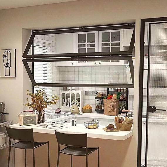 Aluminum Mobile Home Windows Vertical Sliding Double Hung Aluminum Frame Window for Cake and Snack Displays Flower Coffee Shop(WxH: 26x36in/66x91cm)