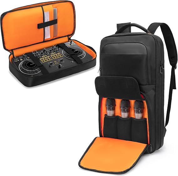 Rexmica Padded DJ Controller Storage Bag Backpack with Laptop Sleeve