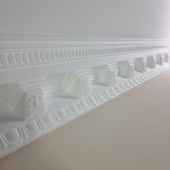 Premium GH19 Ceiling Coving Size 95x95mm | Decorative Georgian Cornice | Easy Install Crown Moulding 18 M | Paint-Ready Polystyrene Cornice | Waterproof Kitchen Bedroom Living Room | 9 Lengths