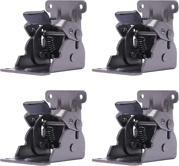 4 Pack Folding Brackets, Self Lock Foldable Leg Hinges, 90 Degree Foldable Furniture Leg Hinges, Foldable Lock Extension Support Brackets, with 40 Screws, for Table Bed Leg Feet Workbench