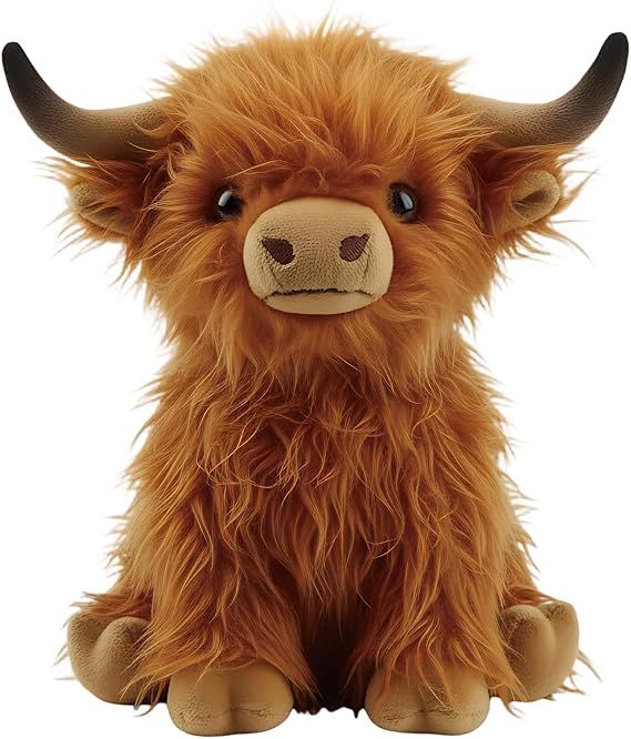 Highland Cow Plush Toy, Realistic Teddy with Soft PP Cotton for Home Decor