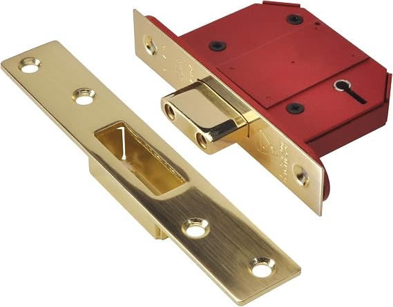 Union Locks Strongbolt 2100S BS 5-Lever Mortice Deadlock 68mm - Brass Satin (Boxed)