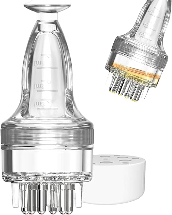 Oil Applicator for Scalp Scalp Massager Hair Growth 3ml No Messy Transparent Hair Oil Applicator with Comb Portable for Home Travel