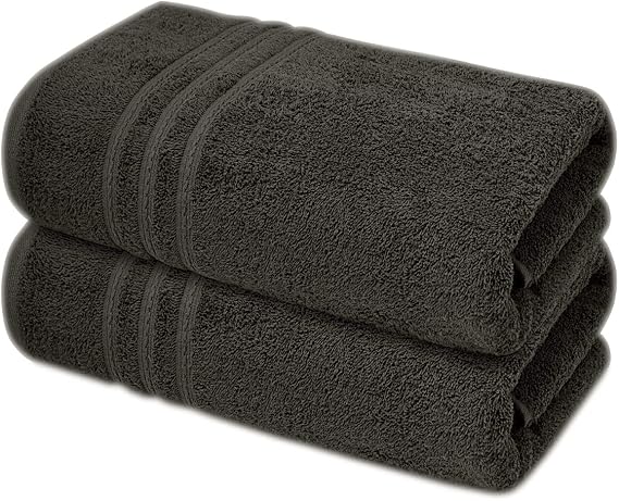 A & B TRADERS Extra Large Jumbo Bath Sheets Pack of 2 | 100% Cotton Bath Towels 85 x 200 cm | Luxury Hotel Quality Oversized Beach Towels | Soft, Thick & Highly Absorbent (Grey)