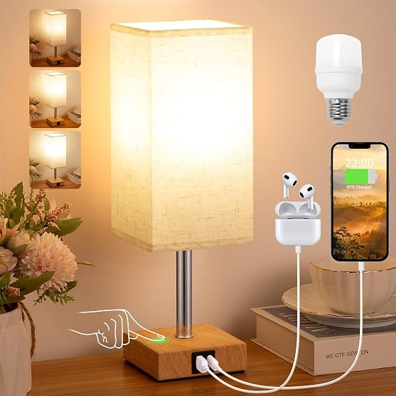 Aooshine Bedside Lamps, Table Lamp for Living Room Bedroom,Kids Room, Study