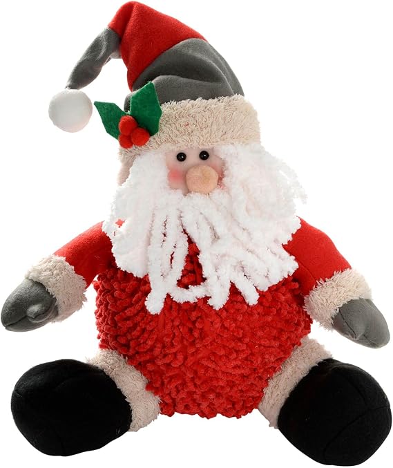 WeRChristmas Sitting Santa Christmas Decoration - 30 cm, Multi-Colour