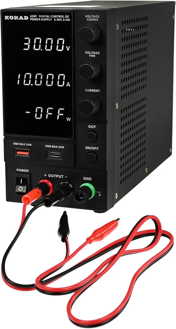 Korad U203 Adjustable Benchtop Power Supply - 30VDC / 10A