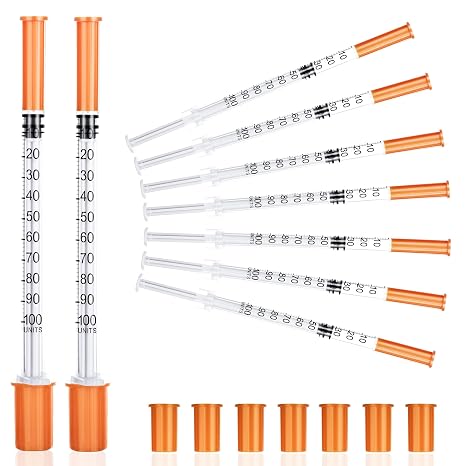 1ml Precision Plastic Multiple Uses Measuring Tools, 100 Pack Laboratory Accessories with Cap, Individually Sealed Packaging (30g-13mm-100)