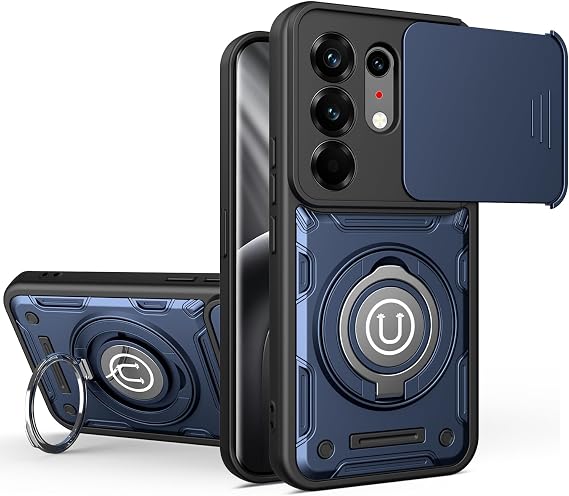 Compatible with Tecno Camon 50 Ultra 5G Case, 2-in-1 Slide Camera Cover, Kickstand Design Compatible with Tecno Camon 50 Pro 4G/5G CN5c CN7c Shockproof Phone Protective Case Blue