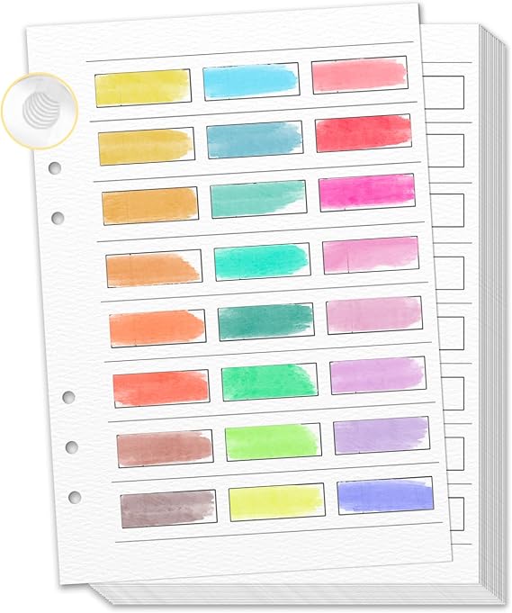 SKLENICE 25 Sheets A5 Watercolor Swatch Paper for Artists Loose Leaf 140Lb 100% Cotton Watercolor Paper Acid-Free Travel Size Painters Color Diary Spiral-Bound Watercolor Journal Paper for Oil Pastels