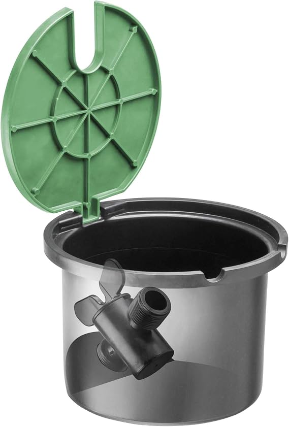 ABRISA Circular irrigation box with connection, Black