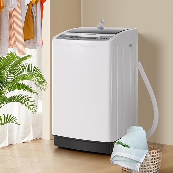 Washing Machine, 15.4 lbs 7 kg, Fully Automatic Washing Machine, Small, Vertical Washing Machine, Washing, Dehydration, Living Alone, Suzuki, Child Lock, Reservation Function, Stainless Steel Tank, Drainage Hose, Room Drying, Compact White
