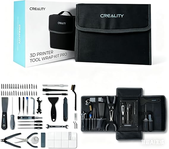 Creality 3D Printer Tools Kit, 74-in-1 3D Printing Tool Wrap Kit Assembly/Removal/Finishing/Filament Cutting Set with Nozzle Cleaning Kit 3D Printer Accessories for All 3D Printers