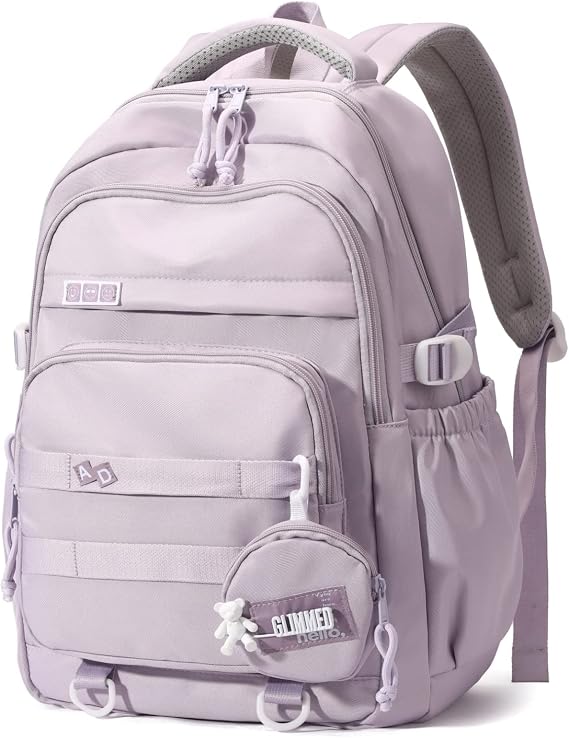 Amythe School Backpack for Teen Girl Lightweight Large Capacity Purple