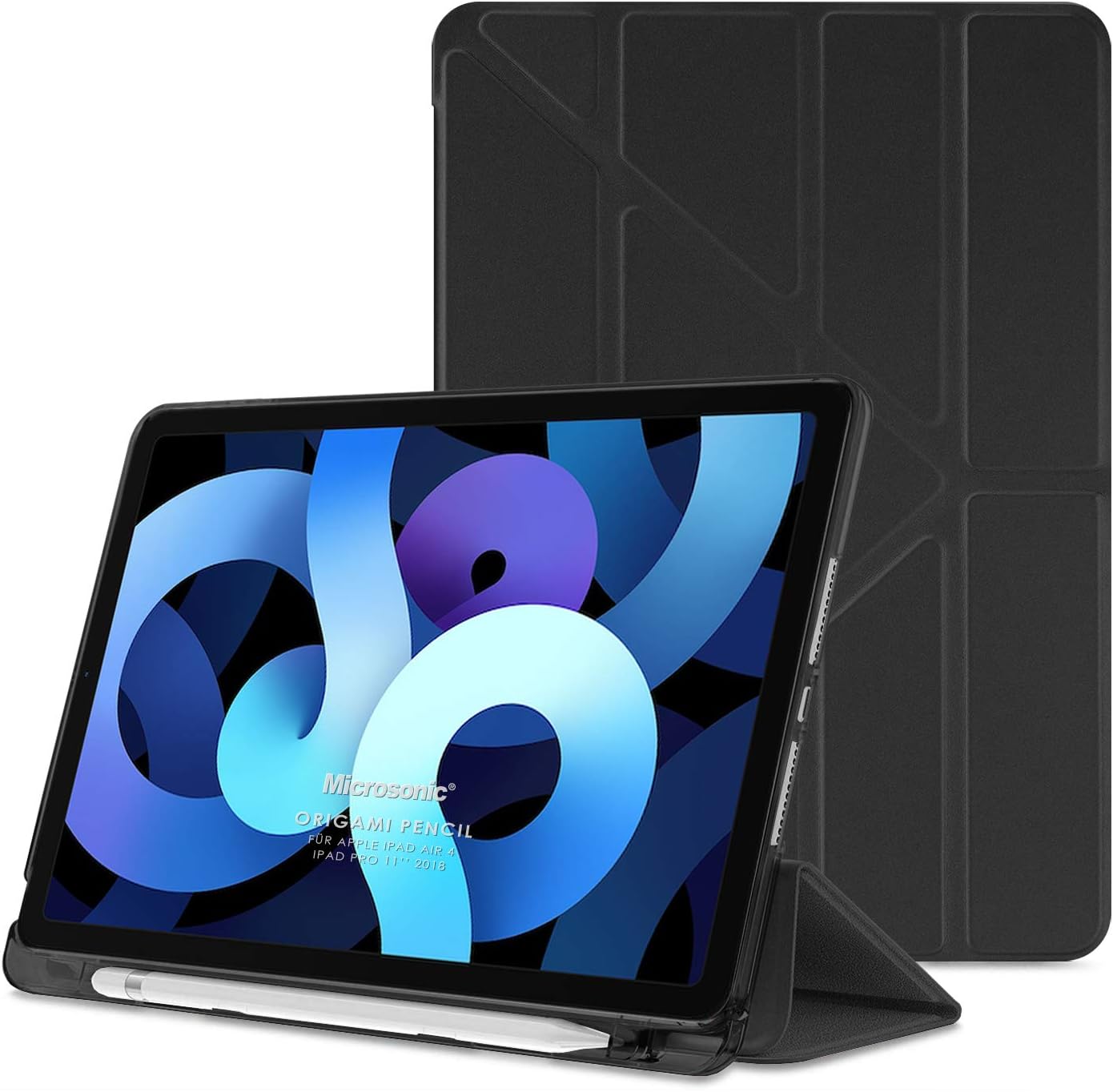 Microsonic Apple iPad Pro 11 2018 için Kılıf A1980-A2013-A1934-A1979 Origami Pencil Siyah [iPad Pro 11 ile Uyumlu Kılıf - Siyah]