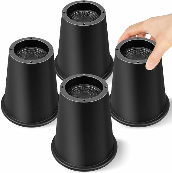 Bed Risers 6 Inch Round Furniture Risers Heavy Duty Chair Raisers for Desks Couches Sofas Table Set of 4 Pack Black (6 Inch)