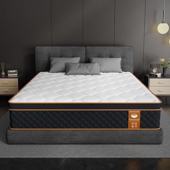 Mattress 160 x 200 cm, Height 25 cm, 7-Zone Spring Mattress H3 Hardness, Orthopaedic and Ergonomic with Memory Foam Layer, Oeko-Tex and CertiPUR, Drain