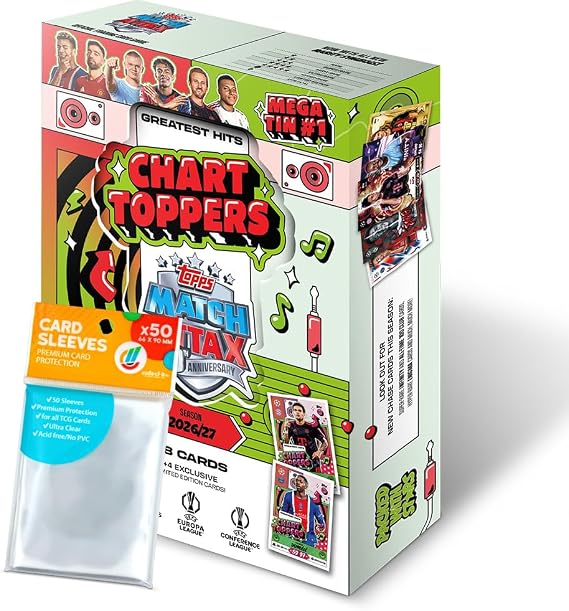 Bundle with UCC Match Attax Champions League 2026/27 Trading Cards - 1 Mega Tin (Chart Toppers) #1 + Exclusive Collect-it Cases