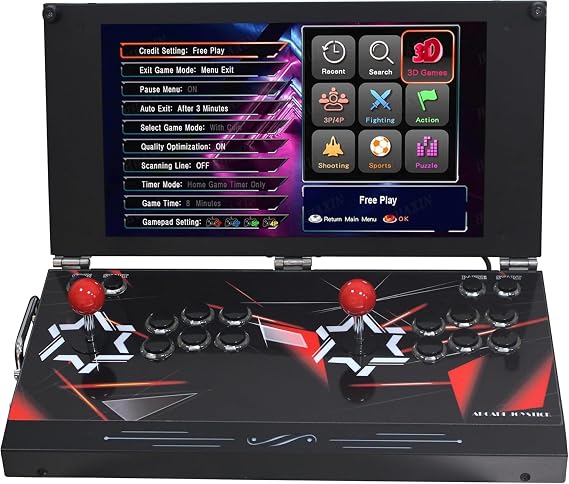 Portable Arcade Game Console with 17.5-inch HD Screen, 26800 in 1 Retro Games Pandoras Box DX - Dual Player Handheld Video Game Machine for Home Entertainment (Red 9800 DX Plus)