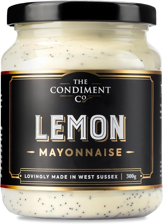 The Condiment Company Lemon Mayonnaise (300g Jar), Free Range and Gluten Free Zesty Lemon Mayo for Dips, Dressings, Sandwiches, Salads and Grilled Foods