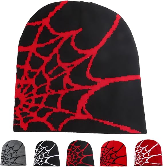 Spider Web Running Hat, Unisex Skull Cap, Cotton Beanie for Cycling, Sleeping for Men and Women