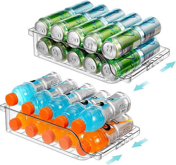 2 Pack Dispenser Cans Fridge Organizer Wide Adjustable