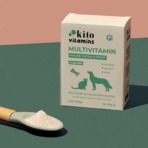 Kito Kedi ve Köpekler İçin Multivitamin Bağışıklık Sistemi Destekleyici 2g X 15 Saşe