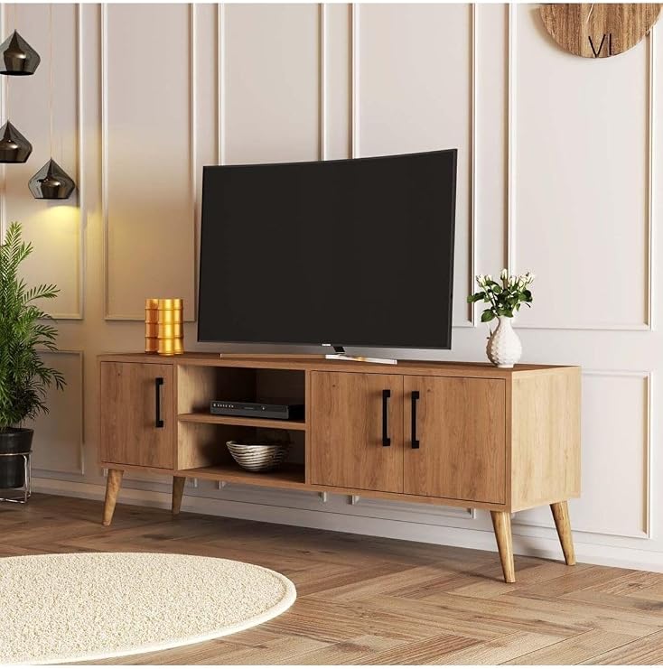 Mezza 1586 Exxen 150 Cm (Wooden Foot) TV Unit Basket