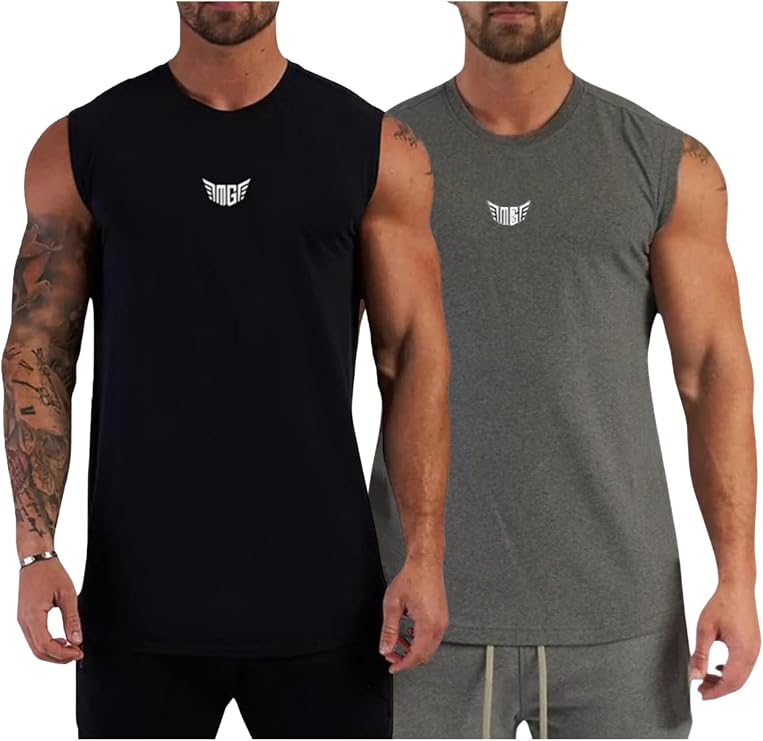 GENIUS STORE 2'Lİ Erkek Nem Emici Hızlı Kuruma Atletik Teknik Performans Sporcu Sıfır Kol T-shirt