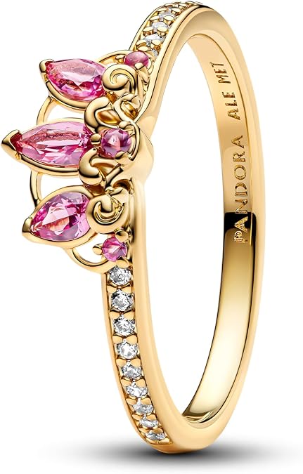 PANDORA Damenring Disney Princess Rapunzel Tiara Gold Faven 163651C01, 58, No other material. , No Gemstone