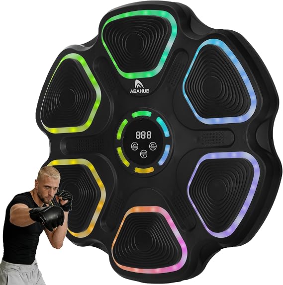 Abahub Music Boxing Machine for Adults & Kids Home Fitness Equipment with Gloves Wall Mounted Interactive Punching Target