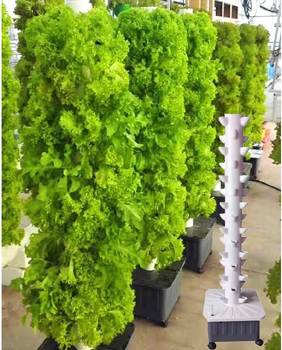 Hydroponic Growing System Vertical Tower, 15 Floors 45 Holes Hydroponics Tower Set, Hydroponics Vertical Growing System, Farm Greenhouse Hydroponic Grow System