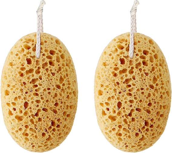 2PCS Bath Sponge, Oval Honeycomb Bath Sponge, Bath Large Soft Honeycomb Bath Sponges Shower Sponges, Exfoliating Deep Cleaning Bathroom Bathing, Ultra-Soft for Sensitive Dry Skin