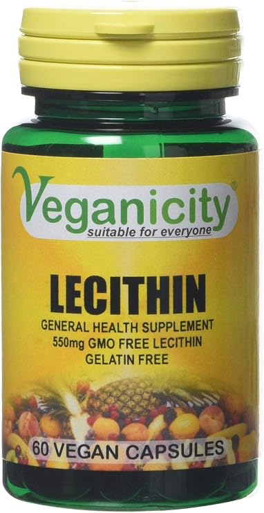 Lecithin 550mg Mood and Memory Supplement - 2 x Packs of 60 Capsules (120 Capsules)