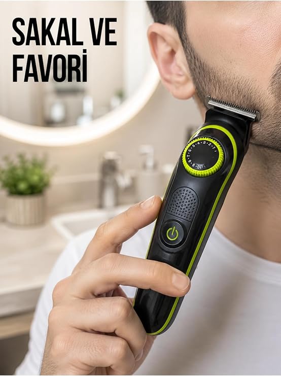 My Best Store(7752) Çok Başlıklı Erkek Tıraş Makinesi Sakal Favori Burun Kulak Ve Vücut Bakım Seti çok renkli