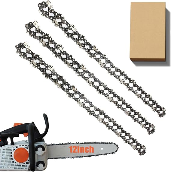 3 Pack Chainsaw Chain for 12" Bar, 44 Links 3/8" LP .043" Gauge for Stihl