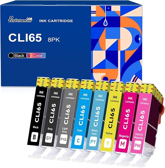 CLI65 Ink Cartridge Replacement for Canon CLI-65 (8 Pack)