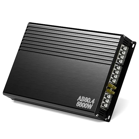 4チャンネルカーオーディオアンプ、5800W 12V ステレオオーディオカーサブウーファー、コンパクトサブウーファーアンプ 車 トラック 車両オーディオエンハンスメント用 4x120W RMS 出力 92dB 取り付け簡単