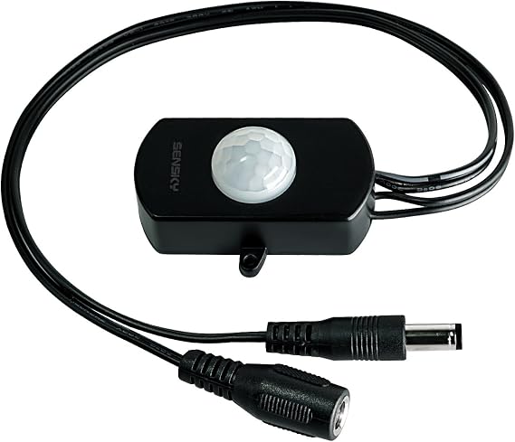 Sensky BS010L 12V-30V DC 3A PIR Motion Sensor Switch Distance Time Lux Adjustable Light Sensor Switch(Black, with Light Sensor)