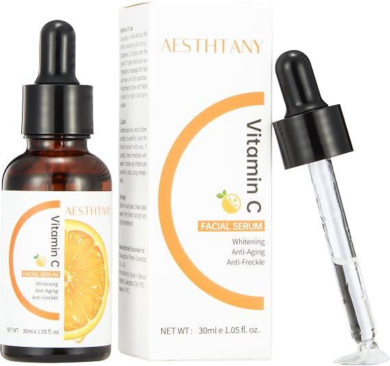 GlowCare 20% Vitamin C Serum for Face with Hyaluronic Acid & Vitamin E, Anti-Aging Brightening Serum for Dull Skin, Dark Spot Corrector, 1 Fl Oz