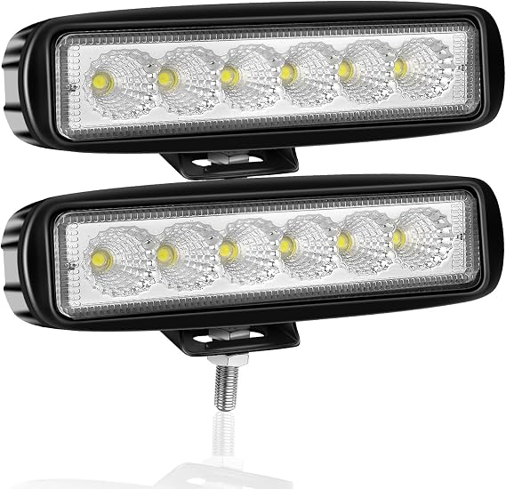 PICAA 2pcs 6 Inch 18W Car LED Work Lights 12V 24V